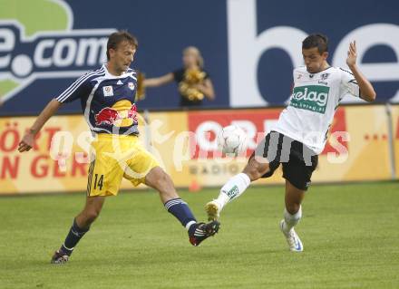 Fussball. Tipp3 Bundesliga. SK Kelag Kaernten gegen Red Bull Salzburg. Bukva Haris (Kaernten),  Opdam Barry (Salzburg). Klagenfurt, 31.8.2008
Foto: Kuess

---
pressefotos, pressefotografie, kuess, qs, qspictures, sport, bild, bilder, bilddatenbank