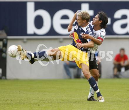 Fussball. Tipp3 Bundesliga. SK Kelag Kaernten gegen Red Bull Salzburg.   Chaile Carlos (Kaernten), Zickler Alexander (Salzburg). Klagenfurt, 31.8.2008
Foto: Kuess

---
pressefotos, pressefotografie, kuess, qs, qspictures, sport, bild, bilder, bilddatenbank