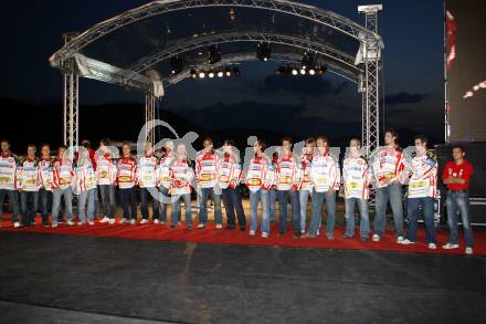 EBEL. Eishockey Bundesliga. Mannschaftspraesentation KAC. Woertherseebuehne. Klagenfurt, am 4.9.2008.
Foto: Kuess

---
pressefotos, pressefotografie, kuess, qs, qspictures, sport, bild, bilder, bilddatenbank