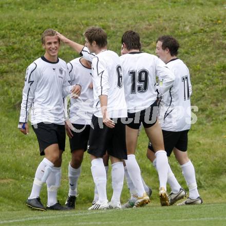 Fussball. Kaerntner Liga. SK Austria Kelag Kärnten 1b gegen FC-WR Nussdorf/Debant A. Torjubel (Austria Kaernten). Klagenfurt, 27.9.2008. 
Copyright Kuess

---
pressefotos, pressefotografie, kuess, qs, qspictures, sport, bild, bilder, bilddatenbank
