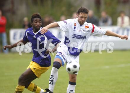 Fussball. Regionalliga. SAK gegen FC Kaernten. Drazen Zezelj (SAK), Mpaka Makanda Christian (FCK). Klagenfurt, 27.9.2008. 
Copyright Kuess

---
pressefotos, pressefotografie, kuess, qs, qspictures, sport, bild, bilder, bilddatenbank