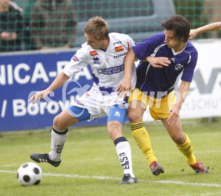 Fussball. Regionalliga. SAK gegen FC Kaernten. Grega Triplat (SAK), Murat Veliu (FCK). Klagenfurt, 27.9.2008. 
Copyright Kuess

---
pressefotos, pressefotografie, kuess, qs, qspictures, sport, bild, bilder, bilddatenbank