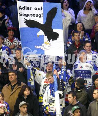 EBEL.  Eishockey Bundesliga. EC Pasut VSV gegen HC TWK Innsbruck. VSV Fans. Villach, am 30.9.2008.
Foto: Kuess

---
pressefotos, pressefotografie, kuess, qs, qspictures, sport, bild, bilder, bilddatenbank
