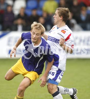 Fussball. Regionalliga. SAK gegen FC Kaernten. Grega Triplat (SAK), Danijel Micic (FCK). Klagenfurt, 27.9.2008. 
Copyright Kuess

---
pressefotos, pressefotografie, kuess, qs, qspictures, sport, bild, bilder, bilddatenbank
