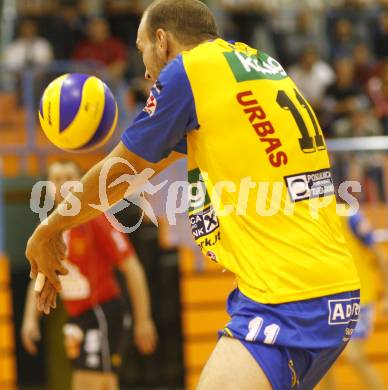 Volleyball. MEVZA. Aich/Dob gegen Kaposvar. Martin Bencic (Aich). Prevalje, 11.10.2008.
Foto: Kuess

---
pressefotos, pressefotografie, kuess, qs, qspictures, sport, bild, bilder, bilddatenbank