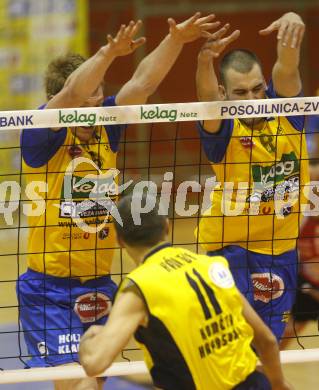 Volleyball. MEVZA. Aich/Dob gegen Kaposvar. Shane Alexander, Ivo Kenderov (Aich). Prevalje, 11.10.2008.
Foto: Kuess

---
pressefotos, pressefotografie, kuess, qs, qspictures, sport, bild, bilder, bilddatenbank