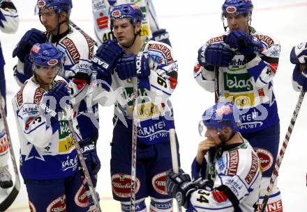 EBEL. Eishockey Bundesliga. EC VSV gegen EV Vienna Capitals. Enttaeuschung beim VSV. Villach, am 17.10.2008.
Foto: Kuess

---
pressefotos, pressefotografie, kuess, qs, qspictures, sport, bild, bilder, bilddatenbank