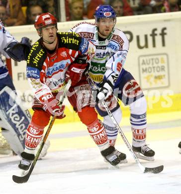 EBEL. Eishockey Bundesliga. EC KAC gegen EC VSV. Jeff Shantz, (KAC), Mickey Elick (VSV). Klagenfurt, am 19.10.2008.
Foto: Kuess

---
pressefotos, pressefotografie, kuess, qs, qspictures, sport, bild, bilder, bilddatenbank