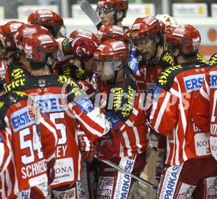 EBEL. Eishockey Bundesliga. EC KAC gegen EC VSV. Jubel KAC. Klagenfurt, am 19.10.2008.
Foto: Kuess

---
pressefotos, pressefotografie, kuess, qs, qspictures, sport, bild, bilder, bilddatenbank