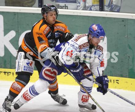 EBEL. Eishockey Bundesliga. VSV gegen Graz. Roland Kaspitz (VSV), Kevin Kraxner (Graz). Klagenfurt, am 21.10.2008.
Foto: Kuess 
---
pressefotos, pressefotografie, kuess, qs, qspictures, sport, bild, bilder, bilddatenbank
