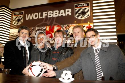 Fussball Regionalliga. SK St. Andrae/Lavanttal. Stadioneroeffnung Lavanttal Arena. Juergen Schratter, Gerhard Gruen, Peter Kienleitner, Wolfgang Knes, Thomas schuster. Wolfsberg, am 31.10.2008.
Foto: Kuess

---
pressefotos, pressefotografie, kuess, qs, qspictures, sport, bild, bilder, bilddatenbank
