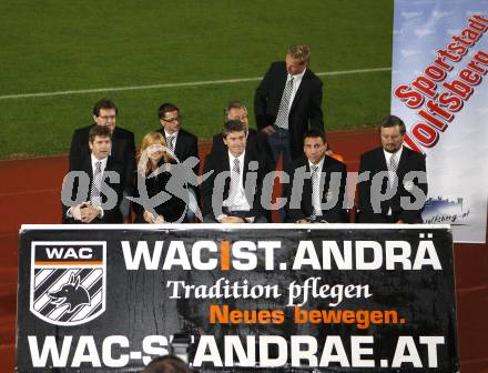 Fussball Regionalliga. SK St. Andrae/Lavanttal. Stadioneroeffnung Lavanttal Arena.  Waltraud Riegler, Dietmar Riegler. Wolfsberg, am 31.10.2008.
Foto: Kuess

---
pressefotos, pressefotografie, kuess, qs, qspictures, sport, bild, bilder, bilddatenbank