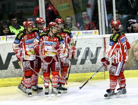 EBEL. Eishockey Bundesliga. KAC gegen  HK Acroni Jesenice. Torjubel KAC. Klagenfurt, am 5.12.2008.
Foto: Nadja Kuess


---
pressefotos, pressefotografie, kuess, qs, qspictures, sport, bild, bilder, bilddatenbank