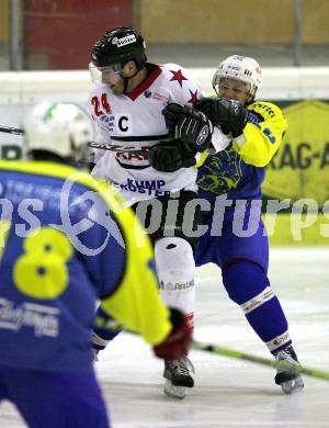 Eishockey CHL. Carinthian Hokey League. HCP Pubersdorf gegen Althofen. 24 (Pubersdorf), Stefan Kales (Althofen). Klagenfurt, 6.12.2008
Foto: Nadja Kuess 
---
pressefotos, pressefotografie, kuess, qs, qspictures, sport, bild, bilder, bilddatenbank
