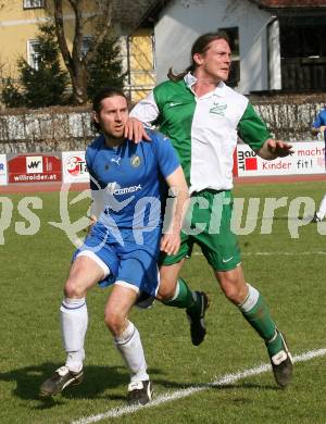 Fussball Kaerntner Liga. VSV gegen Landskron. Schuri Arno (VSV), Slunka Martin  (Landskron). Villach, am 4.4. 2009.
Foto: Kuess

---
pressefotos, pressefotografie, kuess, qs, qspictures, sport, bild, bilder, bilddatenbank