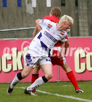 Fussball Regionalliga. SAK gegen St. Florian. Partl Rene (SAK), Kührer Rainer  (St. Florian). Klagenfurt, 2.5.2009. 
Foto: Kuess

---
pressefotos, pressefotografie, kuess, qs, qspictures, sport, bild, bilder, bilddatenbank