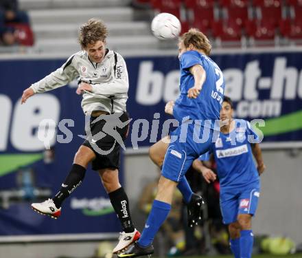 Fussball. Tipp3-Bundesliga. SK Austria Kaernten gegen Magna Wiener Neustadt. Marc Sand, (Austria Kaernten), Pavel Kostal (Wiener Neustadt). Klagenfurt, 17.10.2009. 
Foto: Kuess

---
pressefotos, pressefotografie, kuess, qs, qspictures, sport, bild, bilder, bilddatenbank