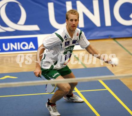 Badminton Bundesliga. ASKOE Kelag Kaernten gegen BSC70 Linz. Michael Trojan (Kaernten). Klagenfurt, am 25.10.2009.
Foto: Kuess
---
pressefotos, pressefotografie, kuess, qs, qspictures, sport, bild, bilder, bilddatenbank