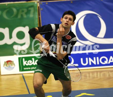 Badminton Bundesliga. ASKOE Kelag Kaernten gegen BSC70 Linz. Stiliyan Makarski (Kaernten). Klagenfurt, am 25.10.2009.
Foto: Kuess
---
pressefotos, pressefotografie, kuess, qs, qspictures, sport, bild, bilder, bilddatenbank