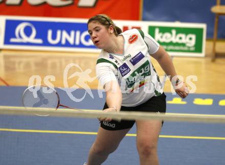 Badminton Bundesliga. ASKOE Kelag Kaernten gegen BSC70 Linz. Belinda Heber (Kaernten). Klagenfurt, am 25.10.2009.
Foto: Kuess
---
pressefotos, pressefotografie, kuess, qs, qspictures, sport, bild, bilder, bilddatenbank