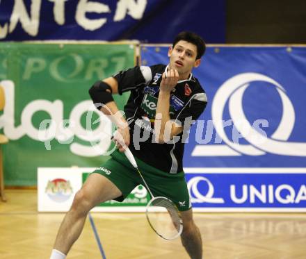 Badminton Bundesliga. ASKOE Kelag Kaernten gegen BSC70 Linz. Stiliyan Makarski (Kaernten). Klagenfurt, am 25.10.2009.
Foto: Kuess
---
pressefotos, pressefotografie, kuess, qs, qspictures, sport, bild, bilder, bilddatenbank