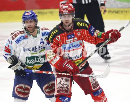 EBEL. Eishockey Bundesliga.  VSV gegen KAC. Wolfgang Kromp, (VSV), Gregor Hager (KAC). Villach, am 8.12.2009.
Foto: Kuess 


---
pressefotos, pressefotografie, kuess, qs, qspictures, sport, bild, bilder, bilddatenbank