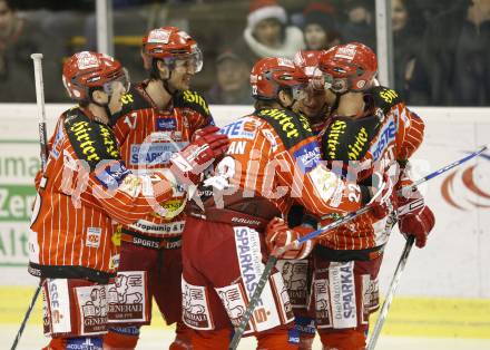EBEL. Eishockey Bundesliga. KAC gegen EHC LIWEST Linz. Torjubel KAC. Klagenfurt, am 20.12.2009.
Foto: Kuess 

---
pressefotos, pressefotografie, kuess, qs, qspictures, sport, bild, bilder, bilddatenbank