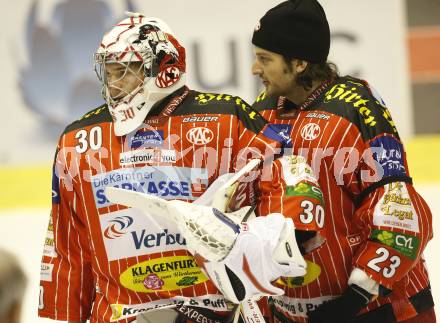 EBEL. Eishockey Bundesliga. KAC gegen EHC LIWEST Linz. Rene Swette, Hannes Enzenhofer (KAC). Klagenfurt, am 20.12.2009.
Foto: Kuess 

---
pressefotos, pressefotografie, kuess, qs, qspictures, sport, bild, bilder, bilddatenbank