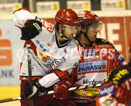EBEL. Eishockey Bundesliga. KAC gegen HK Acroni Jesenice.  Martin Schumnig(KAC), Andrej Hebar (Jesenice). Klagenfurt, am 22.12.2009.
Foto: Kuess 

---
pressefotos, pressefotografie, kuess, qs, qspictures, sport, bild, bilder, bilddatenbank