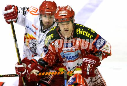 EBEL. Eishockey Bundesliga. KAC gegen HK Acroni Jesenice. Jeff Shantz, (KAC), Ales Remar (Jesenice). Klagenfurt, am 22.1.2010.
Foto: Kuess

---
pressefotos, pressefotografie, kuess, qs, qspictures, sport, bild, bilder, bilddatenbank