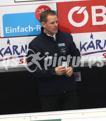 EBEL. Eishockey Bundesliga. EC Pasut VSV gegen EHC LIWEST Linz.  Trainer Johan Stroemwall (VSV). Villach, am 19.2.2010.
Foto: Kuess 


---
pressefotos, pressefotografie, kuess, qs, qspictures, sport, bild, bilder, bilddatenbank