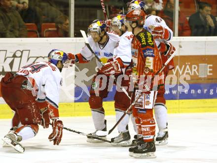 EBEL. Eishockey Bundesliga. KAC gegen EC Red Bull Salzburg. Torjubel (Salzburg). Klagenfurt, am 23.2.2010.
Foto: Kuess

---
pressefotos, pressefotografie, kuess, qs, qspictures, sport, bild, bilder, bilddatenbank