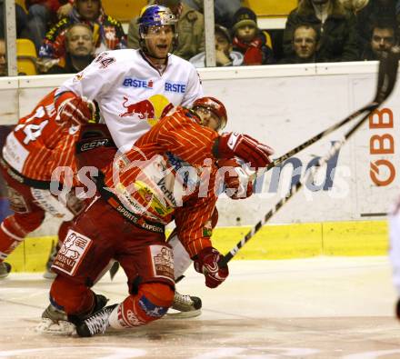 EBEL. Eishockey Bundesliga. KAC gegen EC Red Bull Salzburg. KIRISITS Johannes (KAC), LAKOS Andre (Salzburg). Klagenfurt, am 28.2.2010.
Foto: Kuess 

---
pressefotos, pressefotografie, kuess, qs, qspictures, sport, bild, bilder, bilddatenbank