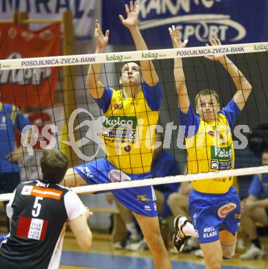 Volleyball. MEVZA. SK Aich/Dob gegen hotVolleys. Michal Hruska, Aleksey Sanko (Aich/Dob). Prevalje, 27.3.2010.
Foto: Kuess 

---
pressefotos, pressefotografie, kuess, qs, qspictures, sport, bild, bilder, bilddatenbank