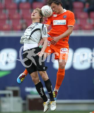 Fussball. Bundesliga. SK Austria Kelag Kaernten gegen FK Austria Wien.  Stefan Hierlaender, (Austria Kaernten), Julian Baumgartlinger (Wien). Klagenfurt, 17.4.2010. 
Foto: Kuess

---
pressefotos, pressefotografie, kuess, qs, qspictures, sport, bild, bilder, bilddatenbank