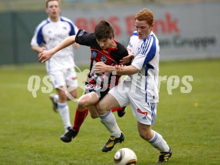 Fussball. KFV CUP. SK Treibach gegen WAC/St. Andrae Lavanttal. Pusar Franz (Treibach), Goenitzer Christoph (WAC/St.Andrae). Treibach, 20.4.2010.
Foto: Kuess 

---
pressefotos, pressefotografie, kuess, qs, qspictures, sport, bild, bilder, bilddatenbank