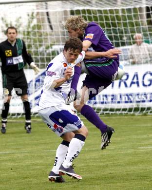 Fussball. Regionalliga. SAK Celovec/Klagenfurt gegen SC St. Stefan/Lav.. Triplat Grega (SAK), Feimuth Guenther (St.Stefan). Klagenfurt, 8.5.2010. 
Foto: Kuess

---
pressefotos, pressefotografie, kuess, qs, qspictures, sport, bild, bilder, bilddatenbank