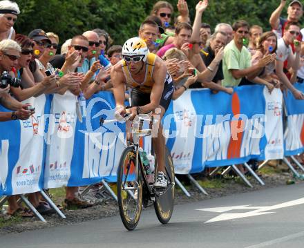Kaernten Ironman Austria. Radfahren. Marino Vanhoenacker (BEL). Klagenfurt, am 4.7.2010.
Foto: Kuess

---
pressefotos, pressefotografie, kuess, qs, qspictures, sport, bild, bilder, bilddatenbank