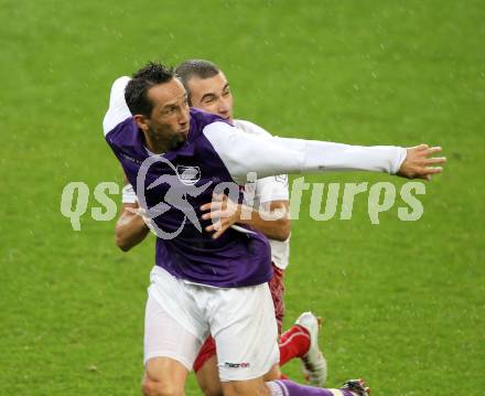 Fussball. Regionalliga. SK Austria Klagenfurt gegen Union St. Florian . Matthias Dollinger, (Klagenfurt),  Nico Antonitsch (St.Florian). Klagenfurt, 6.8.2010. 
Foto: Kuess

---
pressefotos, pressefotografie, kuess, qs, qspictures, sport, bild, bilder, bilddatenbank