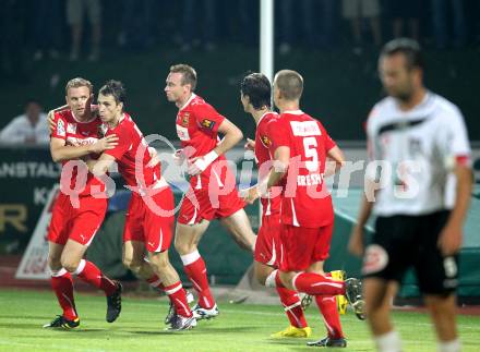 Fussball 1. Liga. RZ Pellets WAC/St. Andrae gegen Trenkwalder Admira. Torjubel Admira. Wolfsberg, 20.8.2010.
Foto: Kuess

---
pressefotos, pressefotografie, kuess, qs, qspictures, sport, bild, bilder, bilddatenbank