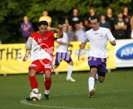 Fussball. KFV-Cup. KAC gegen SK Austria Klagenfurt. Vari Zsolt (KAC), Percher Alexander (Austria Klagenfurt). Klagenfurt, 23.8.2010.
Foto: Kuess
---
pressefotos, pressefotografie, kuess, qs, qspictures, sport, bild, bilder, bilddatenbank