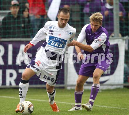 Fussball Regionalliga. SAK gegen SK Austria Klagenfurt. Goran Jolic (SAK), Peter Pucker (Austria). Klagenfurt, am 16.10.2010.
Foto: Kuess
---
pressefotos, pressefotografie, kuess, qs, qspictures, sport, bild, bilder, bilddatenbank