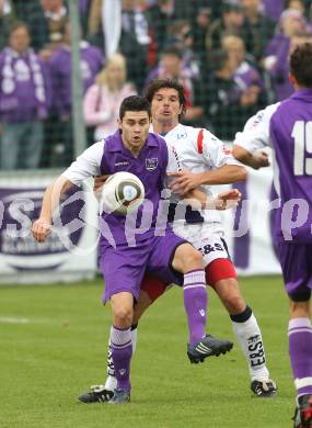 Fussball Regionalliga. SAK gegen SK Austria Klagenfurt. Marko Kriznik (SAK), Stephan Buergler (Austria). Klagenfurt, am 16.10.2010.
Foto: Kuess
---
pressefotos, pressefotografie, kuess, qs, qspictures, sport, bild, bilder, bilddatenbank
