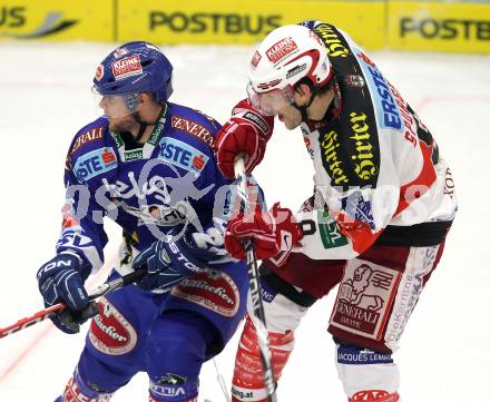 EBEL. Eishockey Bundesliga. VSV gegen KAC. Christof Martinz, (VSV), Tyler Spurgeon (KAC). Villach, am 29.10.2010.
Foto: Kuess 

---
pressefotos, pressefotografie, kuess, qs, qspictures, sport, bild, bilder, bilddatenbank