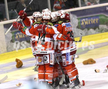 EBEL. Eishockey Bundesliga. EC KAC gegen EHC LIWEST Black Wings Linz. Torjubel KAC. Klagenfurt, am 23.12.2010.
Foto: Kuess 

---
pressefotos, pressefotografie, kuess, qs, qspictures, sport, bild, bilder, bilddatenbank