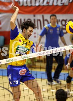 Volleyball. GM Capital Challenge Cup Men 2010/2011.  SK Posojilnica Aich/Dob (AUT)  vs VC Prefaxis MENEN (Bel). Kirchev Petar (Aich/Dob). Prevalje, 1.2.2011.
Foto: Kuess

---
pressefotos, pressefotografie, kuess, qs, qspictures, sport, bild, bilder, bilddatenbank