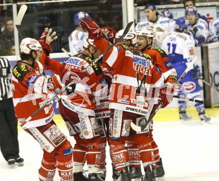 EBEL. Eishockey Bundesliga. KAC gegen VSV. Torjubel KAC. Klagenfurt, am 4.2.2011.
Foto: Kuess 

---
pressefotos, pressefotografie, kuess, qs, qspictures, sport, bild, bilder, bilddatenbank