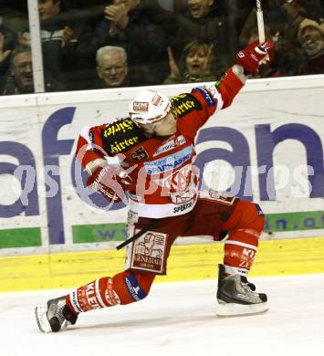 EBEL. Eishockey Bundesliga. KAC gegen VSV. Torjubel Kirk Furey (KAC). Klagenfurt, am 4.2.2011.
Foto: Kuess 

---
pressefotos, pressefotografie, kuess, qs, qspictures, sport, bild, bilder, bilddatenbank