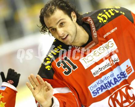 EBEL. Eishockey Bundesliga. KAC gegen VSV. Andy Chiodo (KAC). Klagenfurt, am 4.2.2011.
Foto: Kuess 

---
pressefotos, pressefotografie, kuess, qs, qspictures, sport, bild, bilder, bilddatenbank