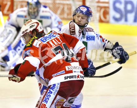 EBEL. Eishockey Bundesliga. KAC gegen VSV. Dieter Kalt, (KAC), Matt Ryan (VSV). Klagenfurt, am 20.3.2011.
Foto: Kuess 

---
pressefotos, pressefotografie, kuess, qs, qspictures, sport, bild, bilder, bilddatenbank